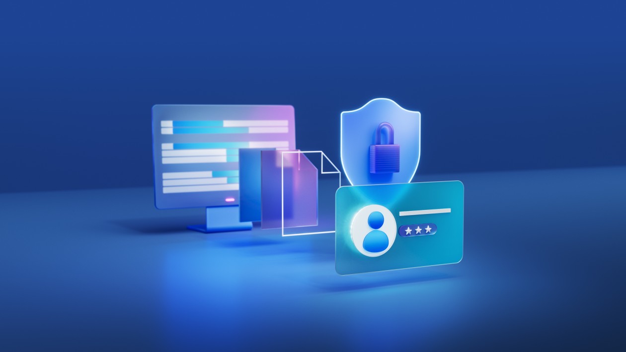 A computer and shield icon to showcase Azure security