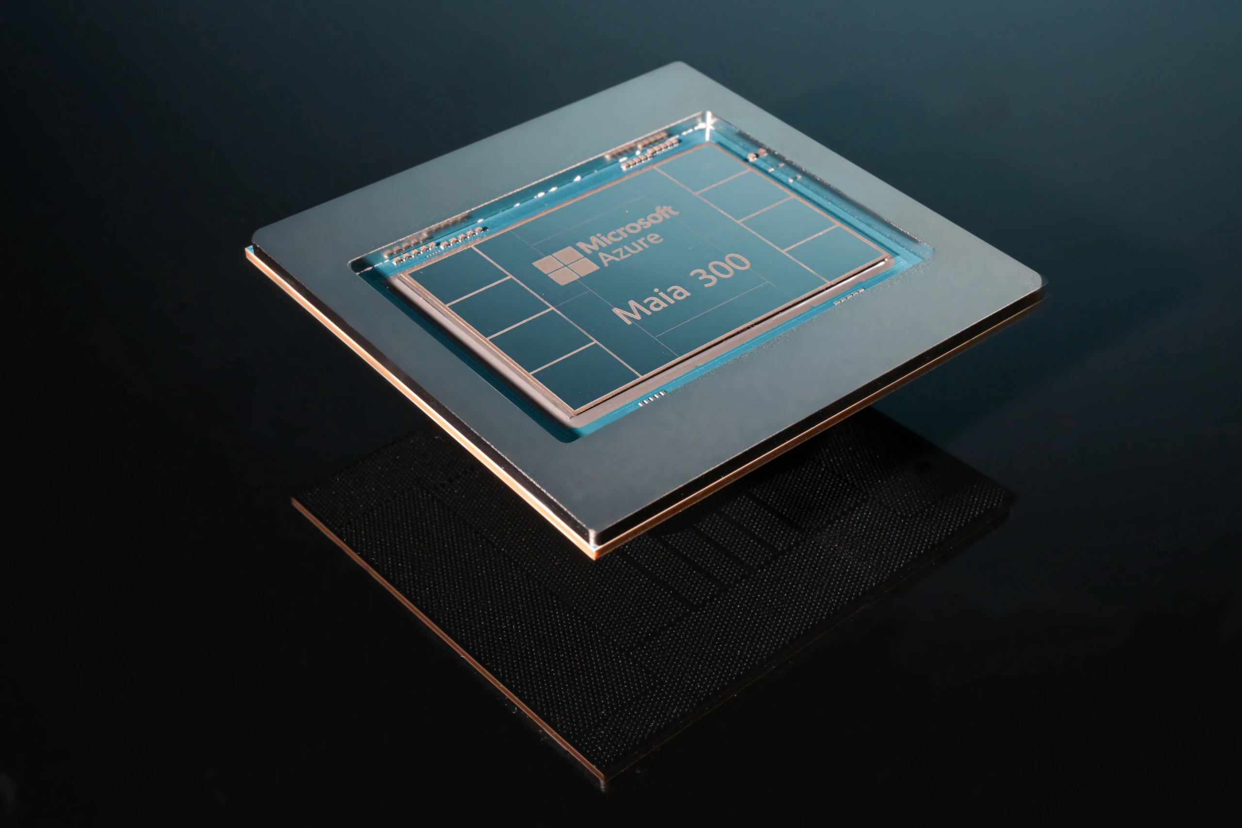Azure Maia chip against a dark background